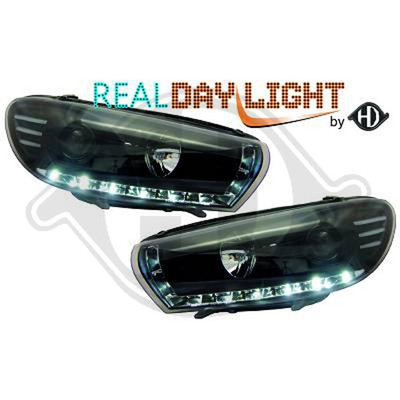 VW Scirocco 3 Scheinwerfer schwarz LED Tagfahrlicht Bj.2008-14 Eurow.Zugelassen.