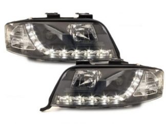 LED Tagfahrlicht Scheinwerfer Schwarz für AUDI A6 4B/ 5C 1997-2000 europw.zugel.