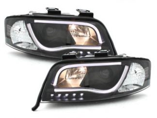 Scheinwerfer Audi A6 4b Bj.01-04 Schwarz LED Tagfahrlicht Optik + Light Tube