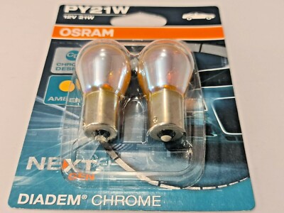 Osram Diadem PY21W Blinker BAU15S Glühbirnen, Birne 21Watt Chrome Look – Bild 2