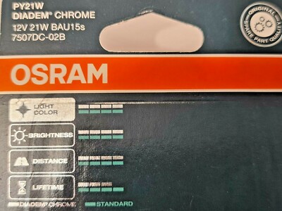 Osram Diadem PY21W Blinker BAU15S Glühbirnen, Birne 21Watt Chrome Look – Bild 5