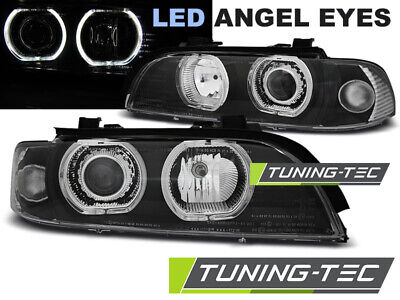 BMW E39 LED Angel Eyes Scheinwerfer weiße Ringe Halogen Blinker Schwarz9.95-2003