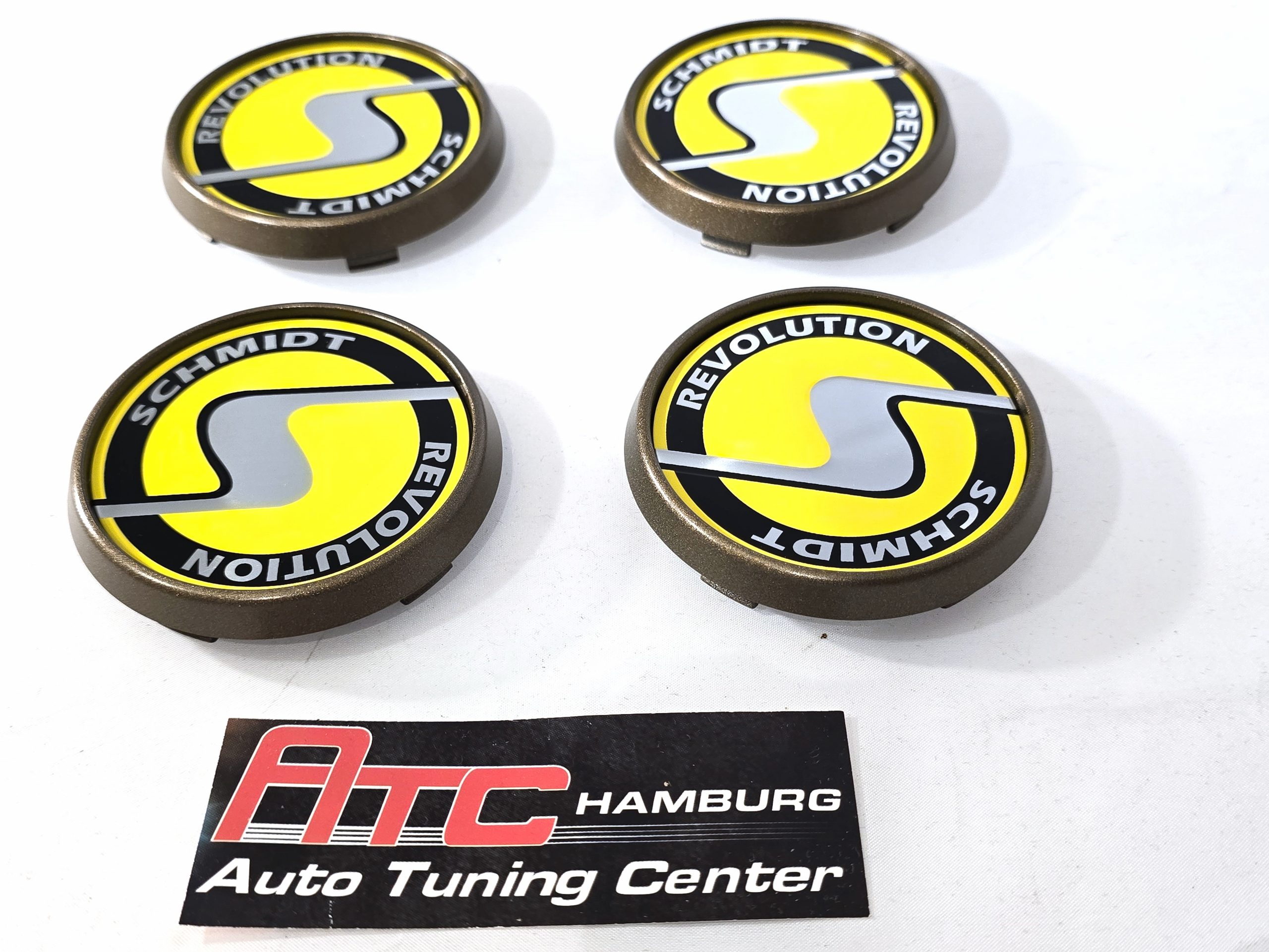 Schmidt Nabendeckel SC3 Bronze-Gelb, flach 4 Stück 63,3mm Bohrung, Ersatz SC1