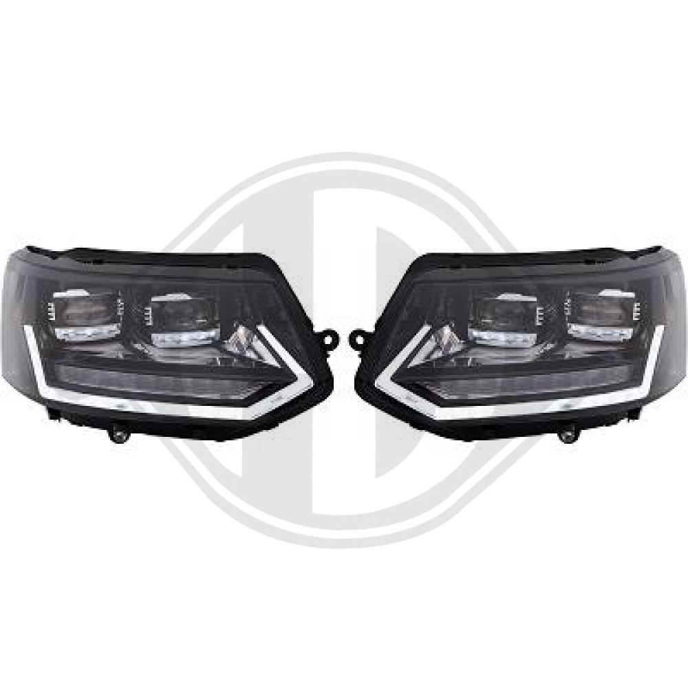 VW T5 Voll LED Scheinwerfer Set 2009-2015 Dynamik Blinker,Schwarz