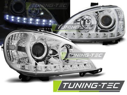 Mercedes W163 Scheinwerfer ML M-Klasse LED Tagfahrlicht Optik, Chrom 2001-2005