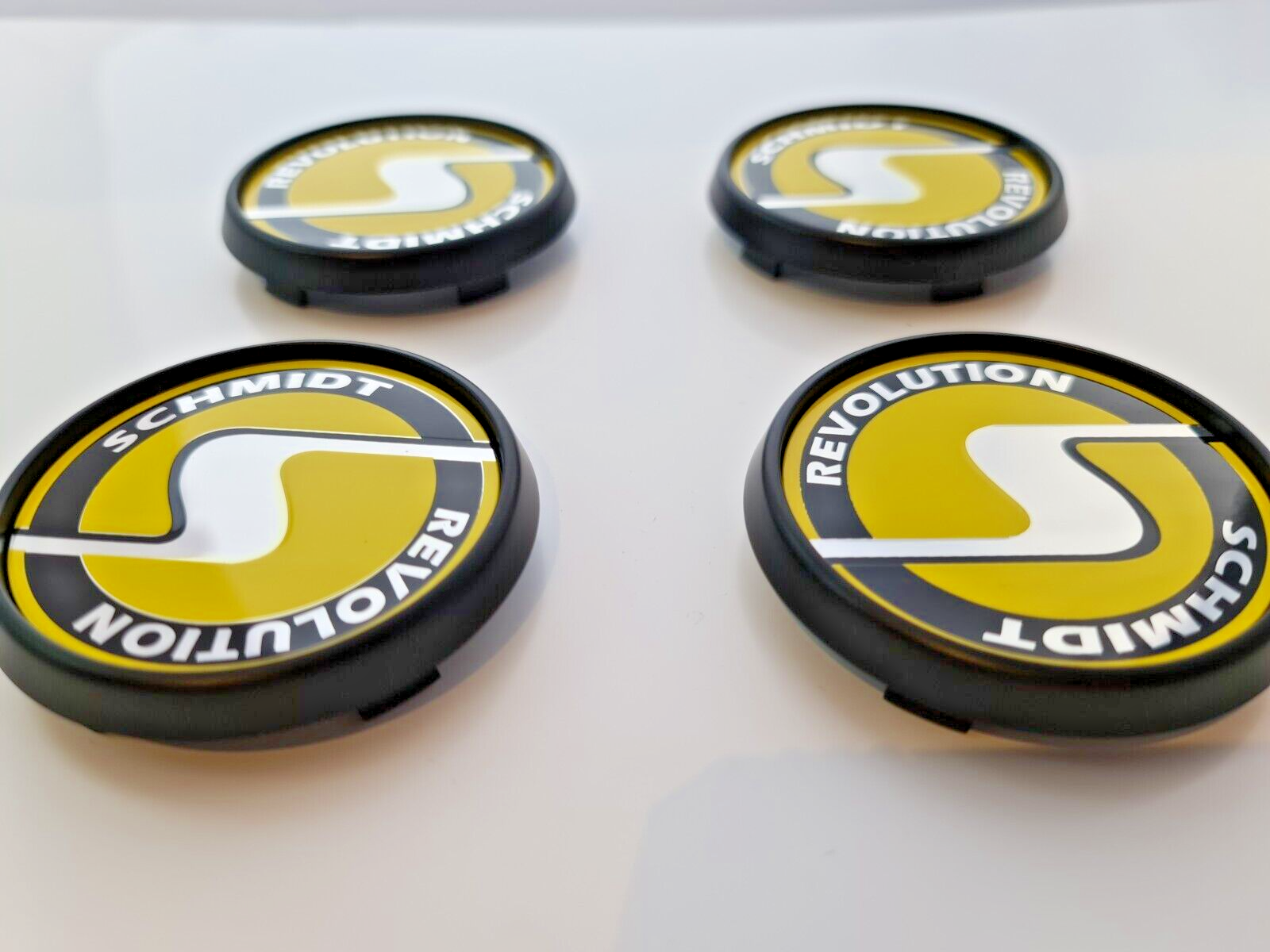 Schmidt Nabendeckel SC3 Schwarz-Gelb, flach 4 Stück 63,3mm Bohrung, Ersatz SC1 – Bild 5
