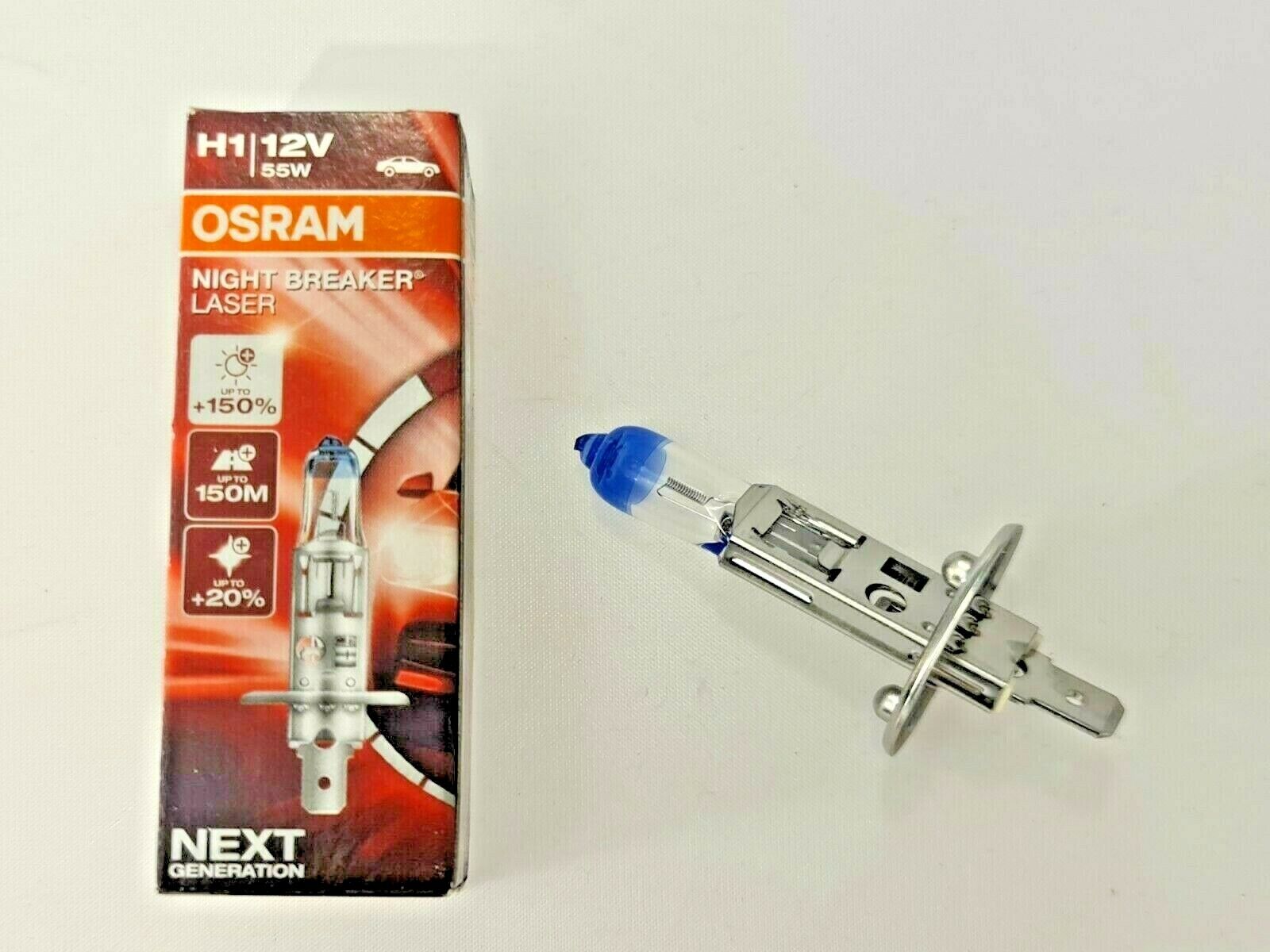 2x Osram H1 Night Breaker Laser Glühbirnen Leuchtmittel,Birne 55 Watt Xenon Look