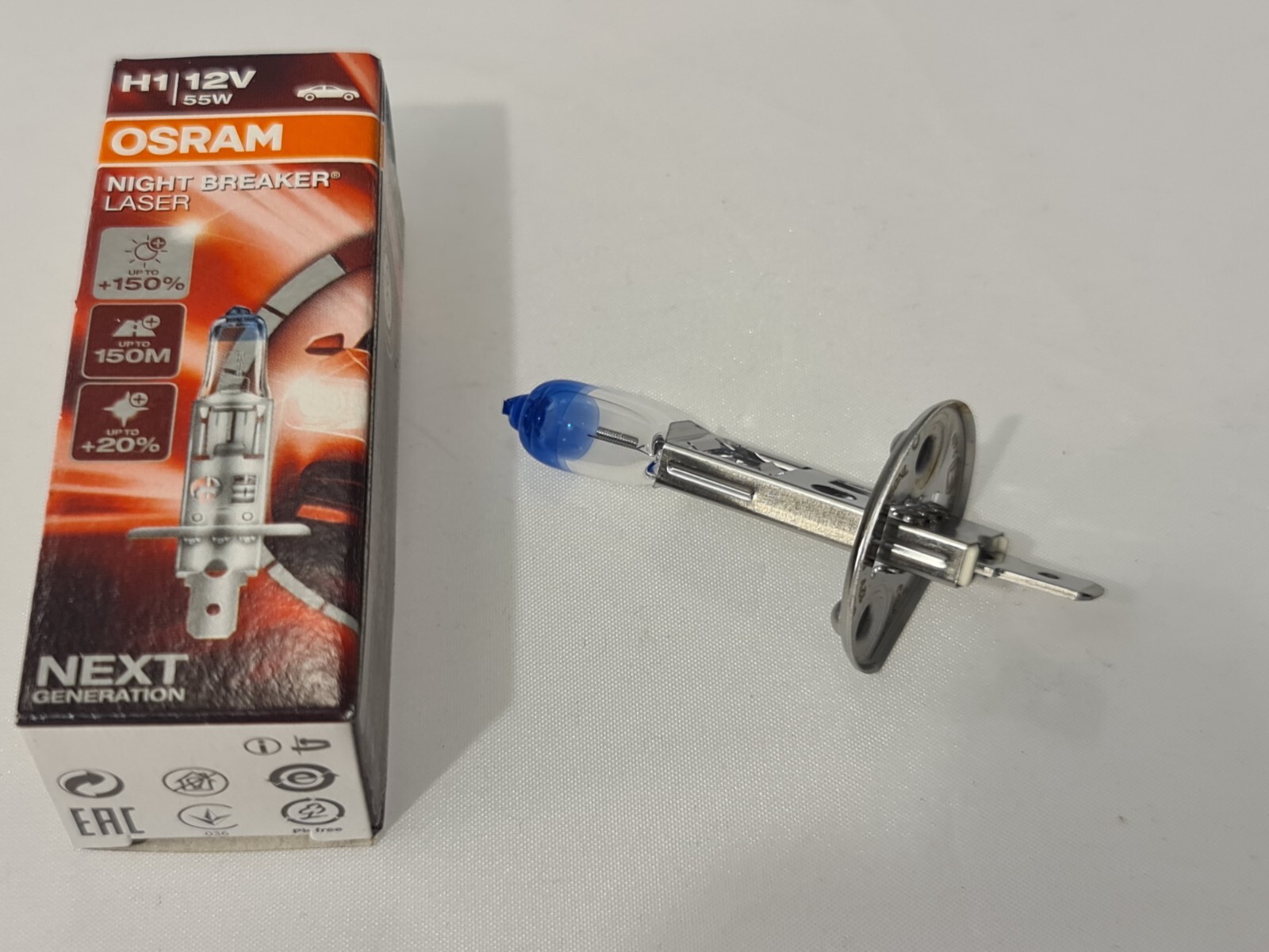 2x Osram H1 Night Breaker Laser Glühbirnen Leuchtmittel,Birne 55 Watt Xenon Look – Bild 2