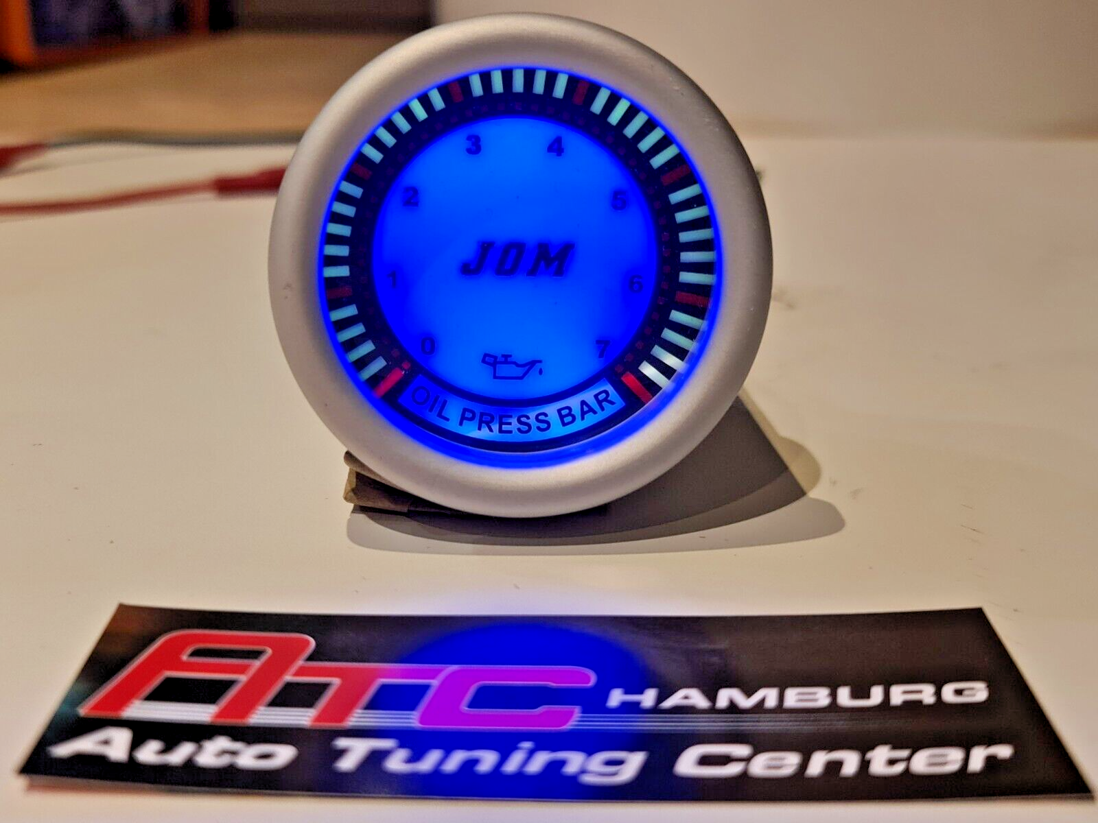 Digital Öldruck Anzeige Zusatz Instrument 52mm weiß Grün+ Öldruckdose, Geber – Bild 2