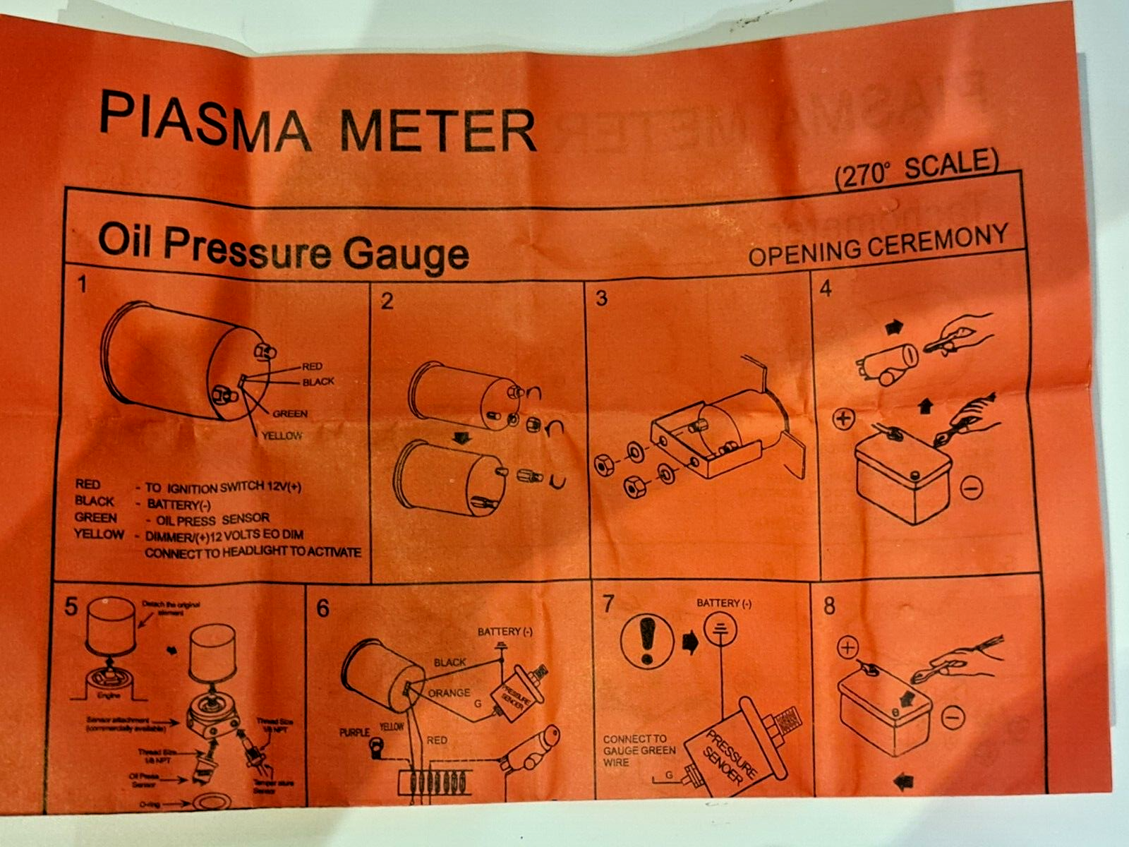 Digital Öldruck Anzeige Zusatz Instrument 52mm weiß Grün+ Öldruckdose, Geber – Bild 20