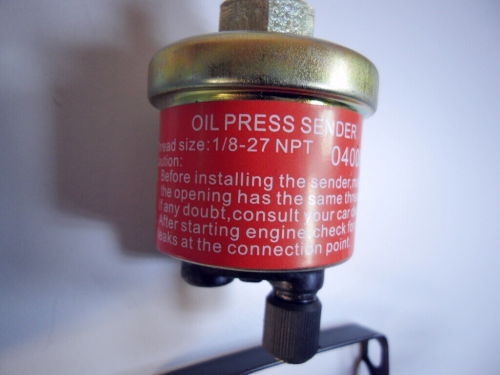 Öldruck Anzeige Zusatz Instrument 52mm weiß + Sensor, Öldruckdose, Geber,Auco – Bild 3