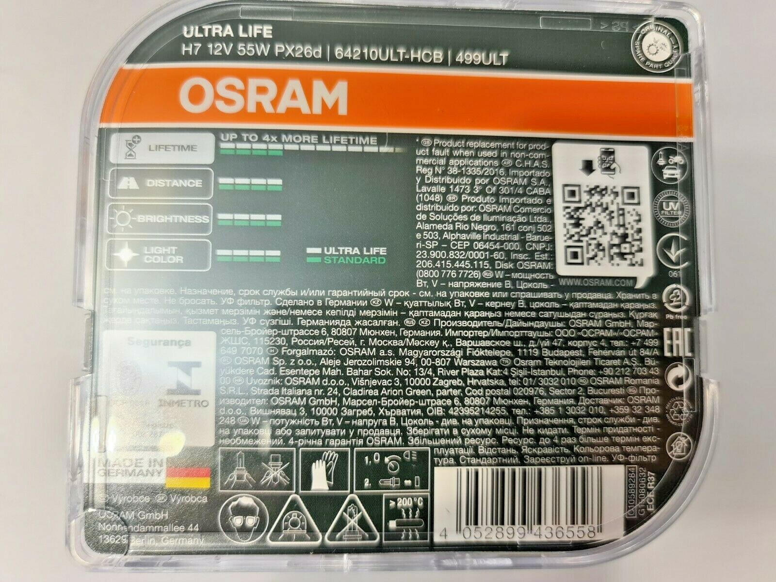 Osram H7 Ultra Life,55 Watt PX26d Sockel, Duo Box, 2 Stück,Extra Lifetime – Bild 7