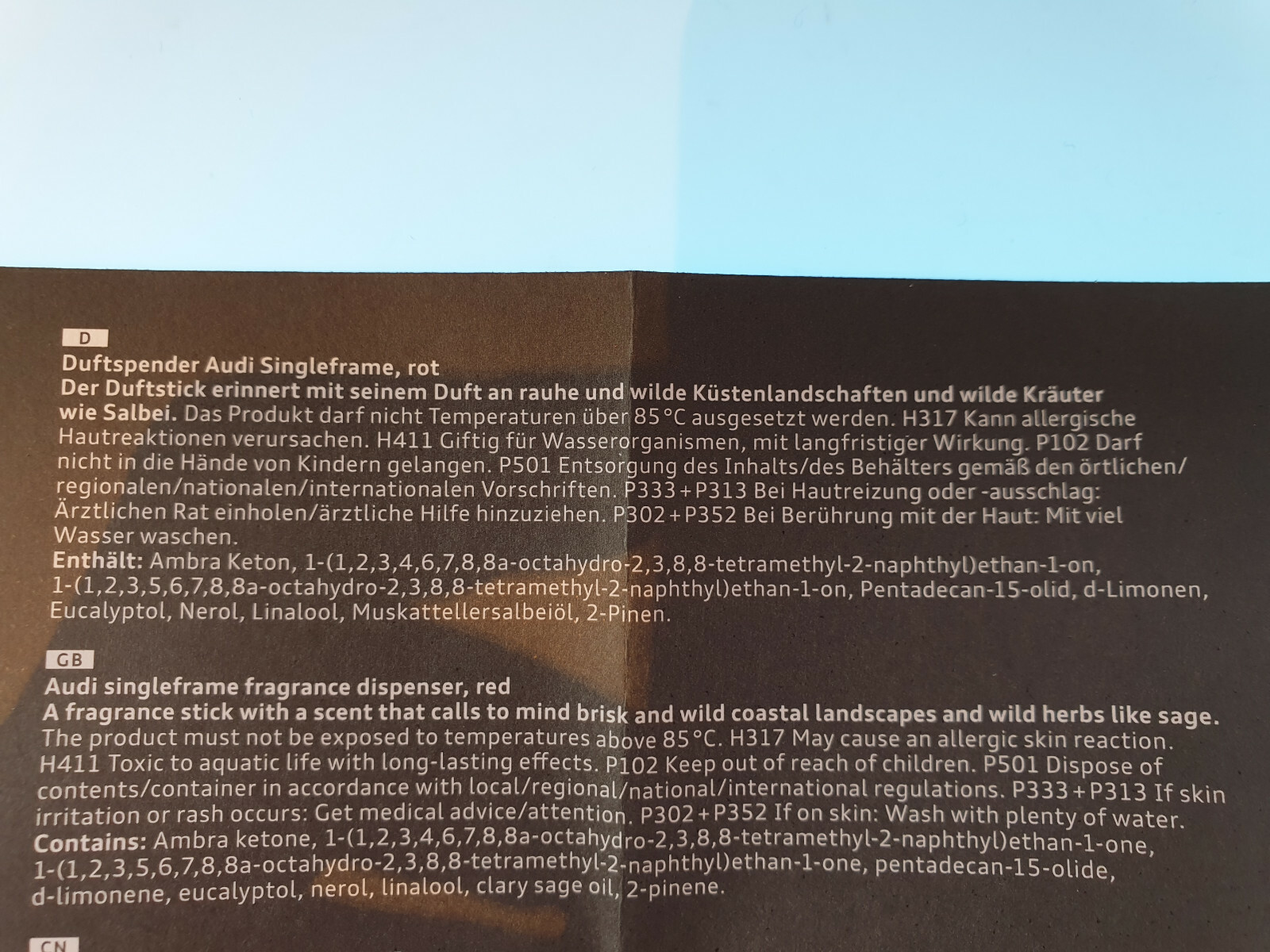 Audi Duftspender Singelframe Design, Geschenkbox,wilde Kräuter,Salbei Duft – Bild 5