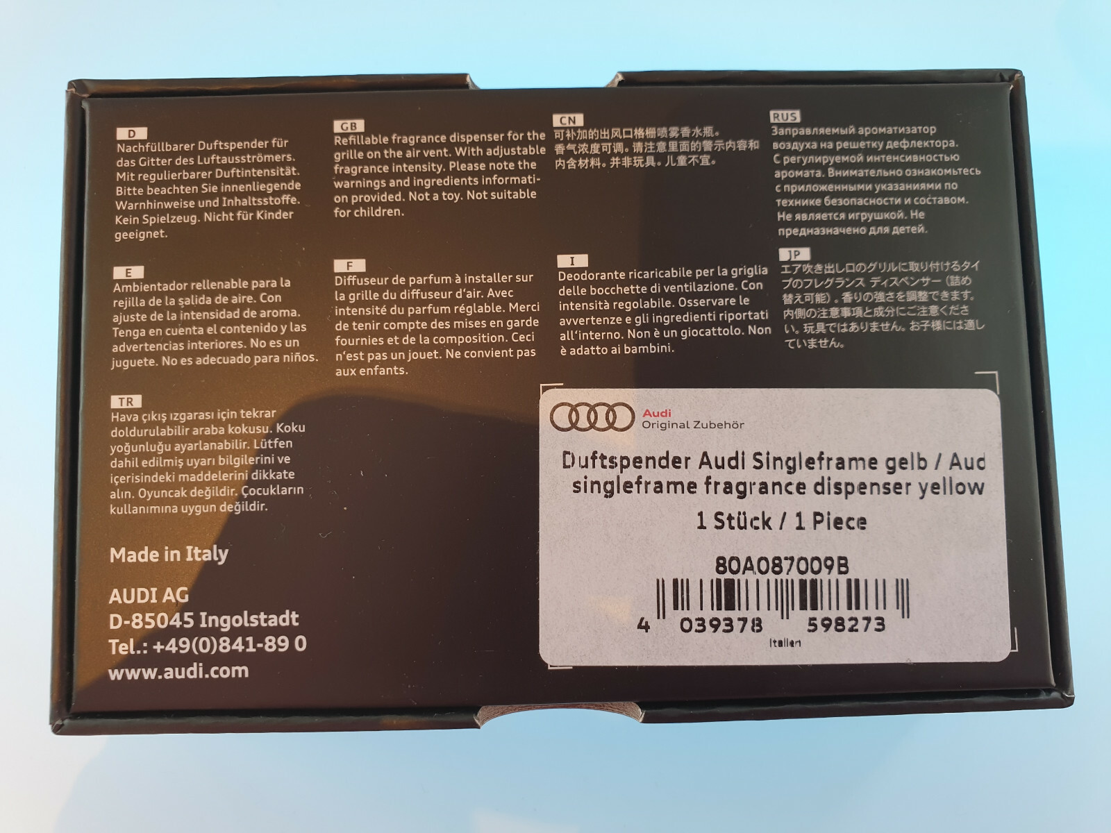 Audi Duftspender Singelframe Design, Geschenkbox,wilde Kräuter,Salbei Duft – Bild 6