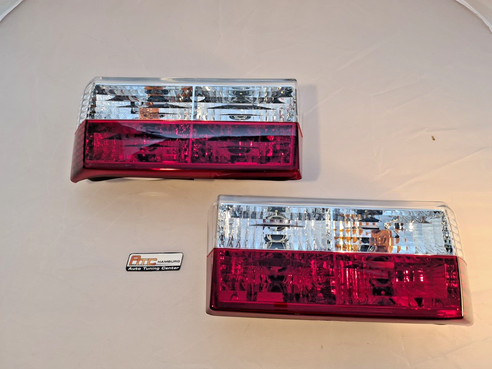 VW Golf 1 + Cabrio Rückleuchten Rot-klar Glas, Crystal 1974-1993,schmale Ausf. – Bild 3