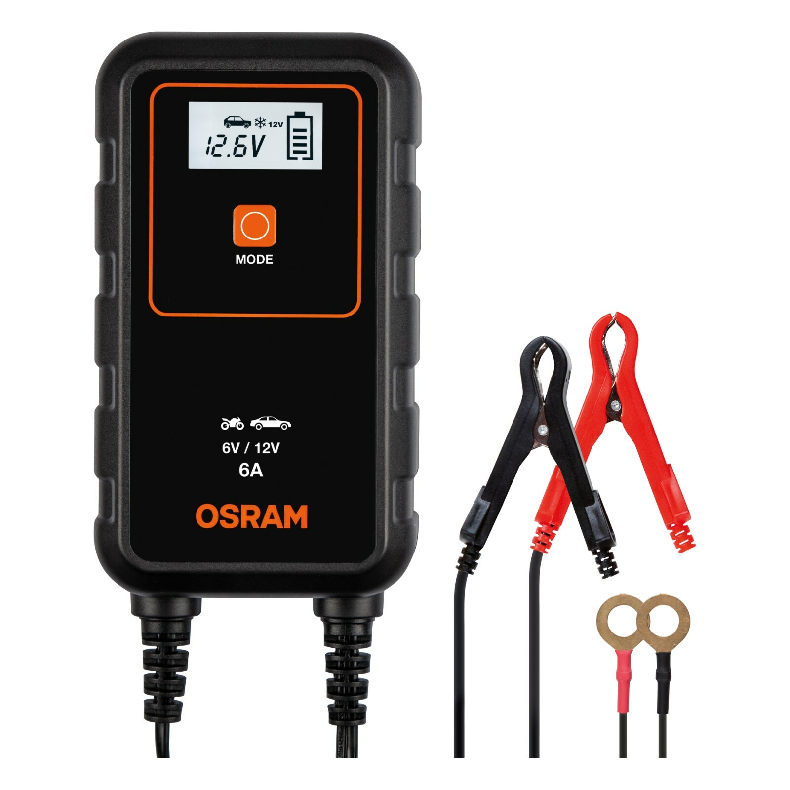 Osram Batterieladegerät 6 + 12Volt 6 A,Lithiumbatterien+Blei-Säure AGM Batterien – Bild 2
