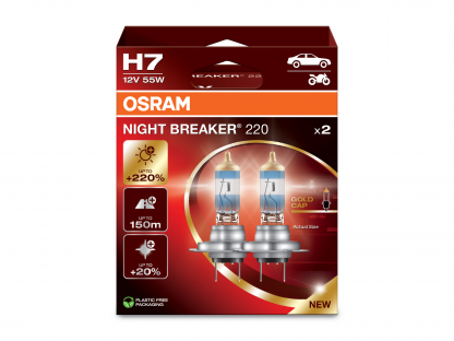 Osram H7 Night Breaker Laser 220% Glühbirnen Leuchtmittel,Birne 55Watt Gold Cap