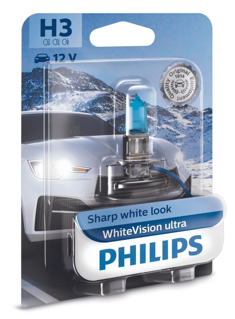 Philips H3 White Vision Glühbirnen Leuchtmittel 55 Watt Leuchtkraft Xenon Look
