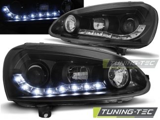 VW Golf 5 / Jetta, Angeleyes Scheinwerfer LED Tagfahrlicht Optik, Schwarz