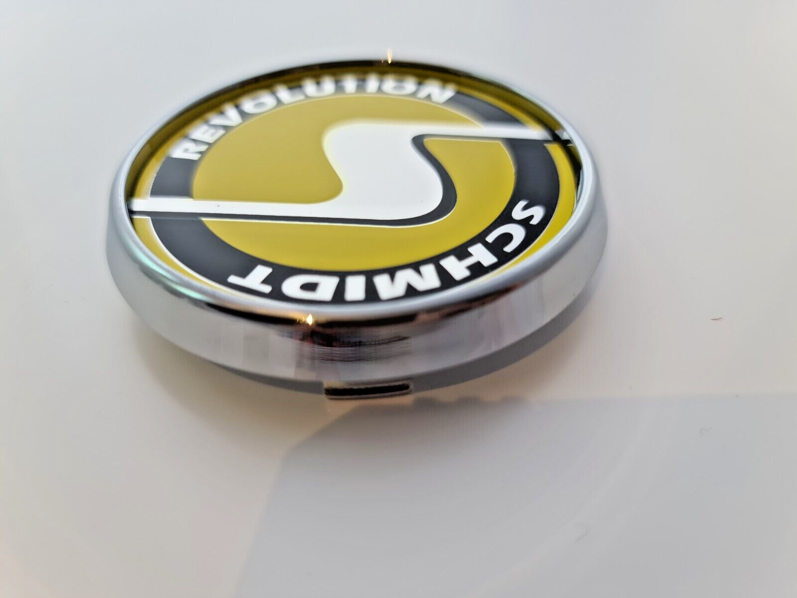 Schmidt Nabendeckel SC3 Chrom-Gelb flach 4 Stück 63,3mm Bohrung, Ersatz SC1 – Bild 8