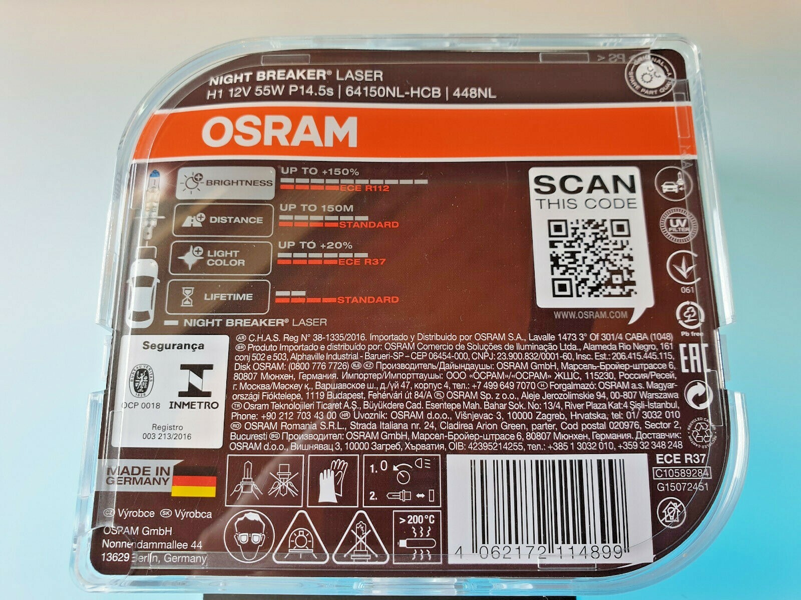 Osram H1 Night Breaker Laser Glühbirnen Leuchtmittel / Birne 55 Watt Xenon Look – Bild 5