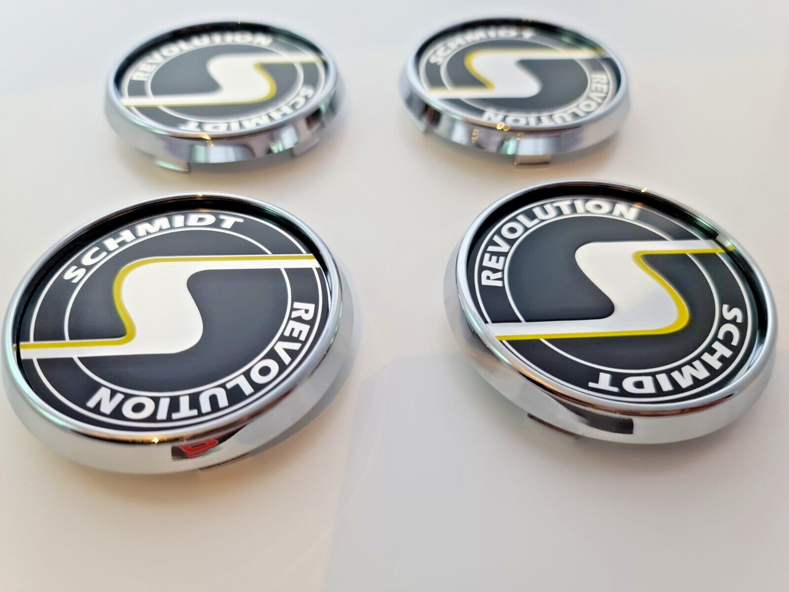 Schmidt Nabendeckel SC3 Chrom-Schwarz flach 4 Stück 63,3mm Bohrung, Ersatz SC1 – Bild 2