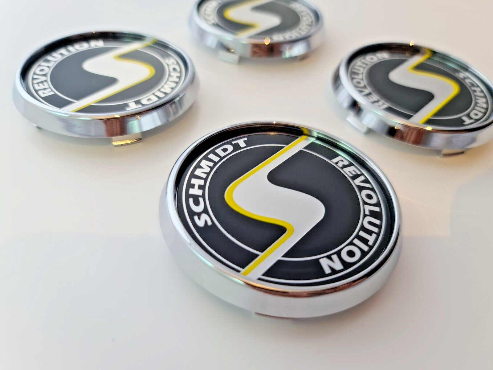 Schmidt Nabendeckel SC3 Chrom-Schwarz flach 4 Stück 63,3mm Bohrung, Ersatz SC1 – Bild 3