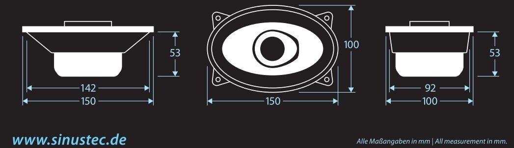 Sinustec ST-150C 2-Wege Musik Boxen Koax-System 250 Watt - 120 Watt RMS – Bild 3