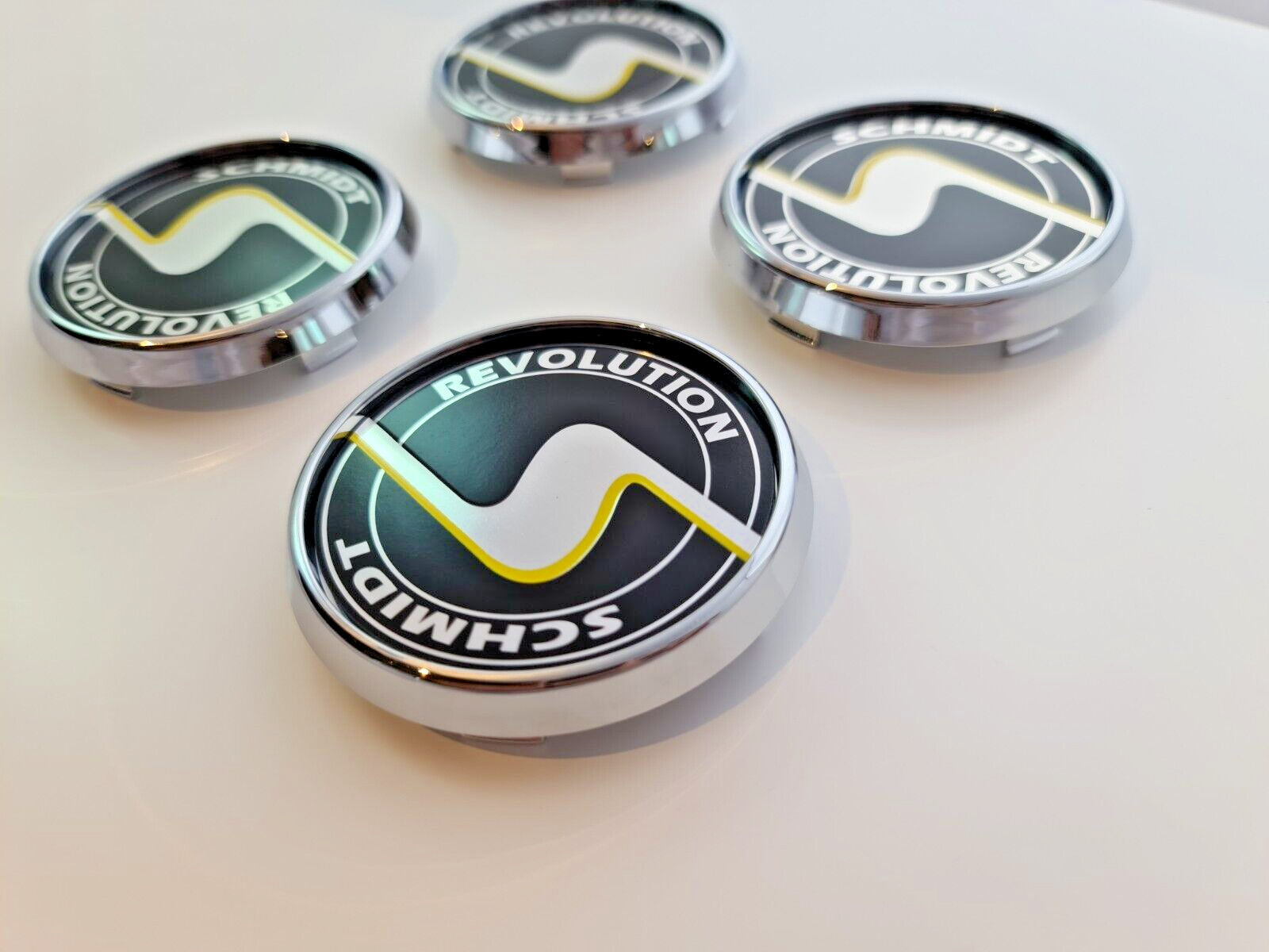 Schmidt Nabendeckel SC3 Chrom-Schwarz flach 4 Stück 63,3mm Bohrung, Ersatz SC1 – Bild 4