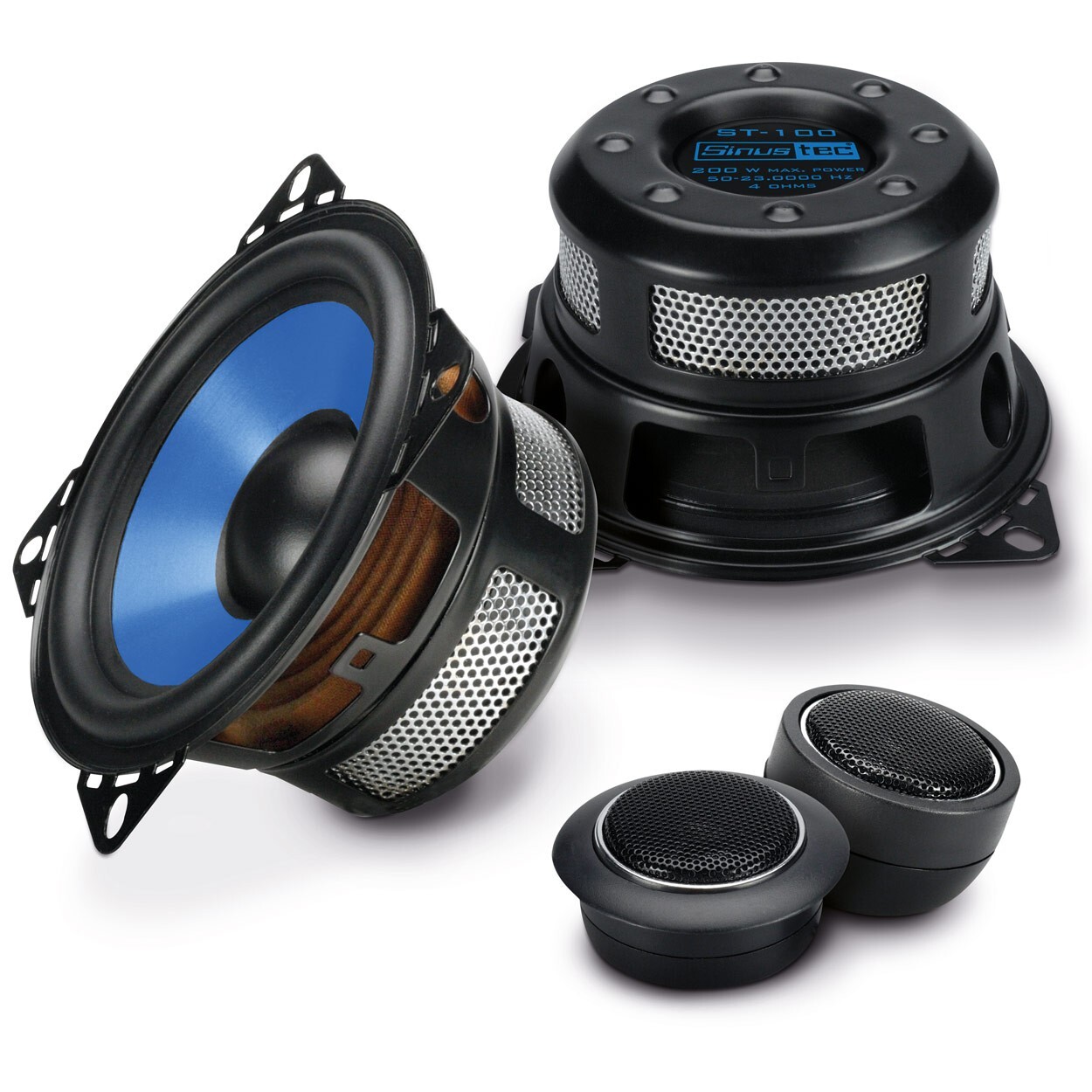 Sinustec ST-100 2-Wege Musik Boxen Koax-System+ Hochtöner 200 Watt 100 Watt RMS