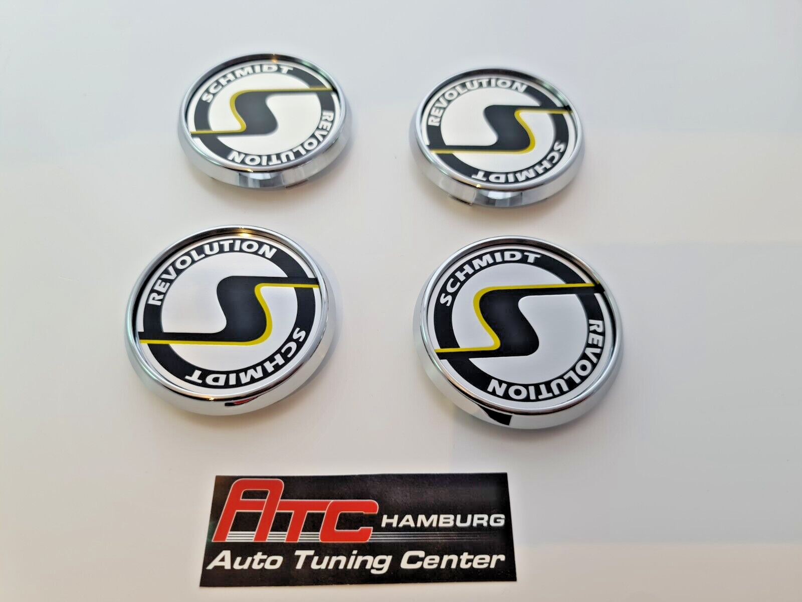 Schmidt Nabendeckel SC3 Chrom-Silber flach 4 Stück 63,3mm Bohrung, Ersatz SC1