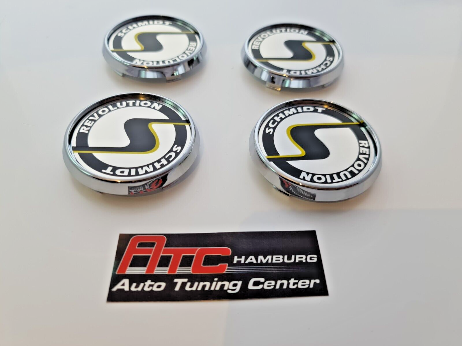 Schmidt Nabendeckel SC3 Chrom-Silber flach 4 Stück 63,3mm Bohrung, Ersatz SC1 – Bild 2