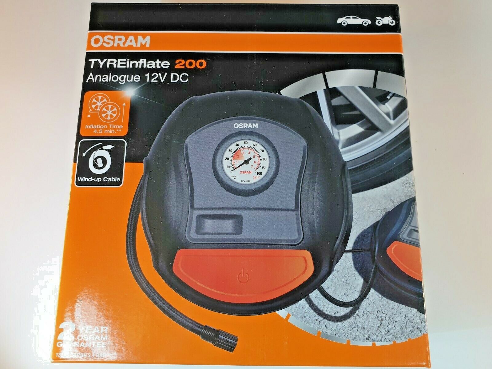 Osram Reifenpumpe,Reifenfüller,Druckluft,Reifen,Luftdruckprüfer,Kompressor.200 – Bild 2