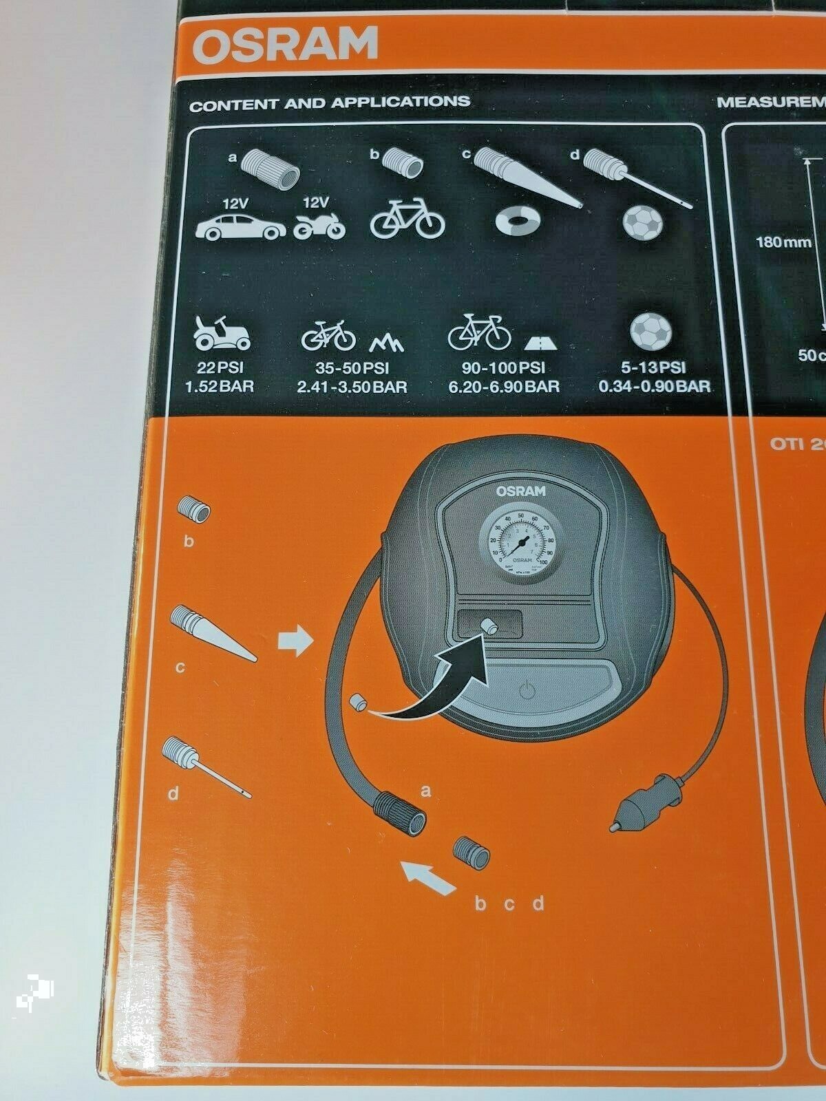 Osram Reifenpumpe,Reifenfüller,Druckluft,Reifen,Luftdruckprüfer,Kompressor.200 – Bild 3