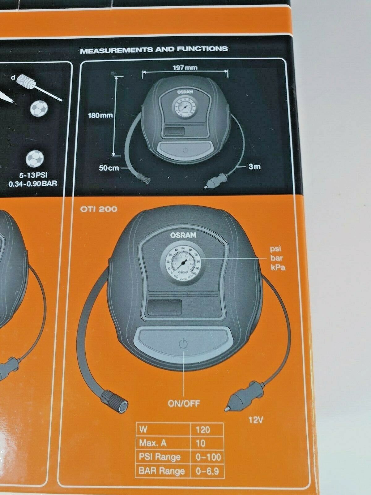 Osram Reifenpumpe,Reifenfüller,Druckluft,Reifen,Luftdruckprüfer,Kompressor.200 – Bild 4