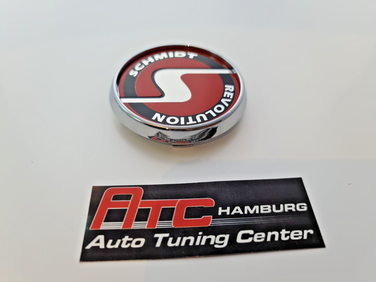 Schmidt Nabendeckel SC3 Chrom-Rot flach 4 Stück 63,3mm Bohrung, Ersatz SC1 – Bild 6