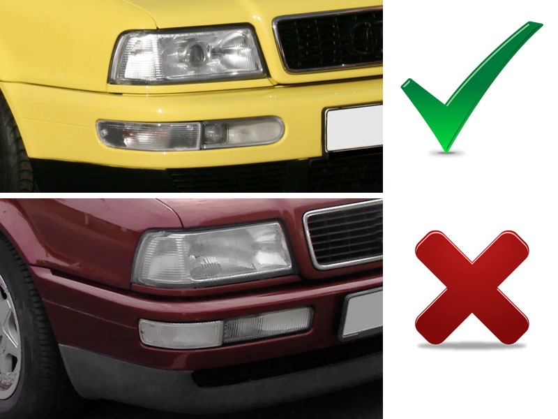 Porsche 911 + Audi 80 B4 Cabrio Frontblinker, Blinker Schwarz-Smoke – Bild 2